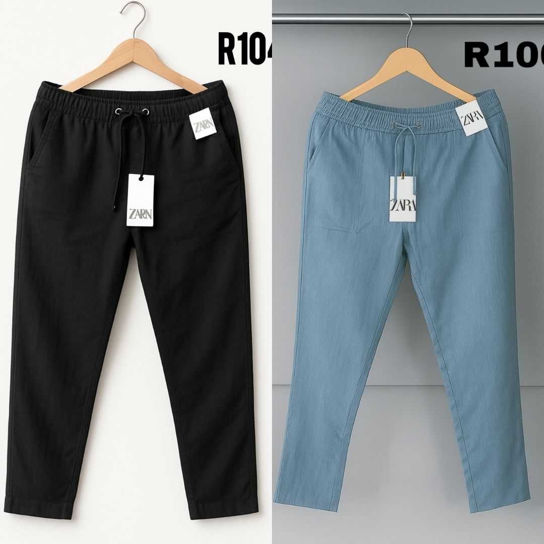 2pcs,Premium,Cotton,Trouser,For,Men.....Black,&,Sky
