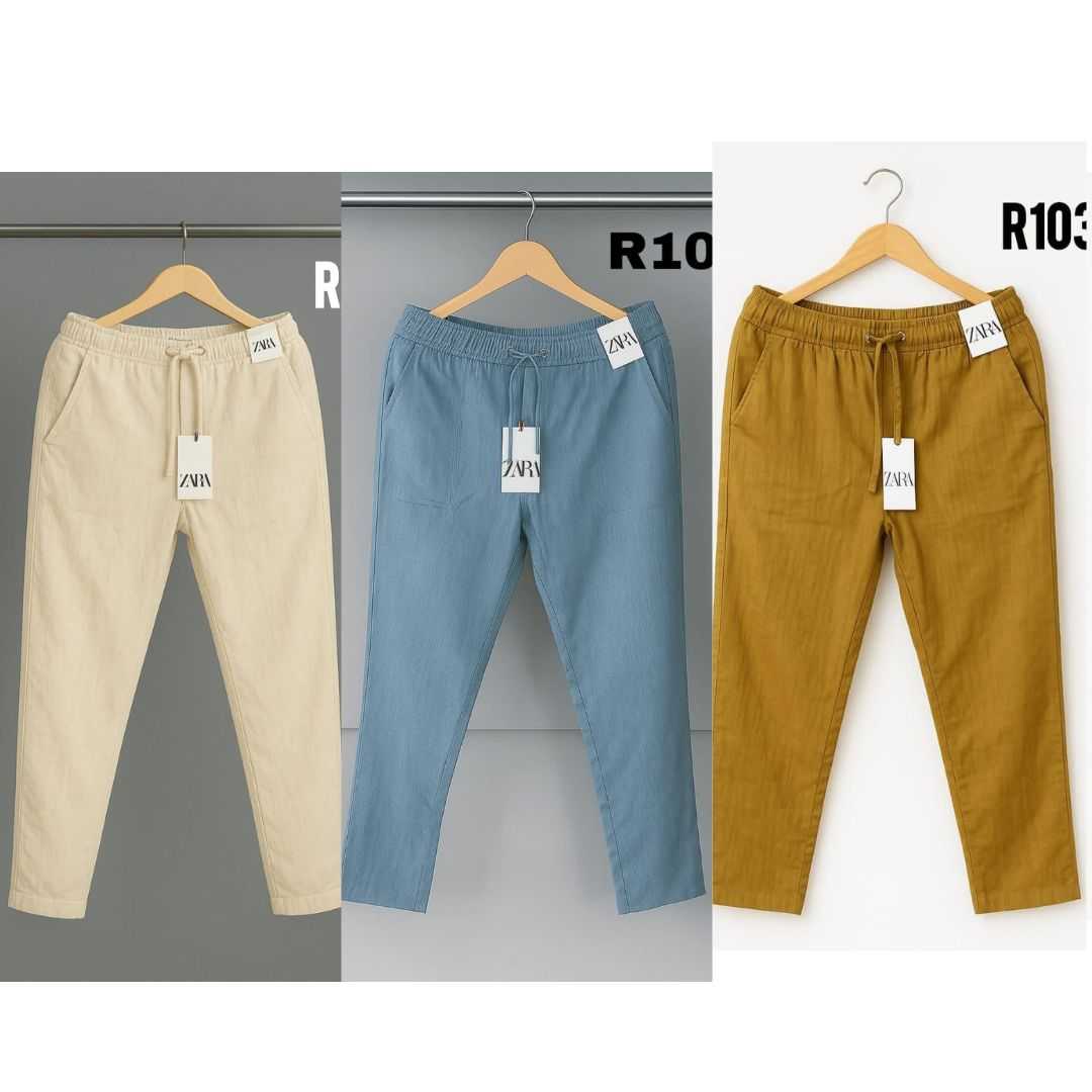 3pcs Premium Cotton Trouser For Men.. (Biscuit, Sky, Brown,)