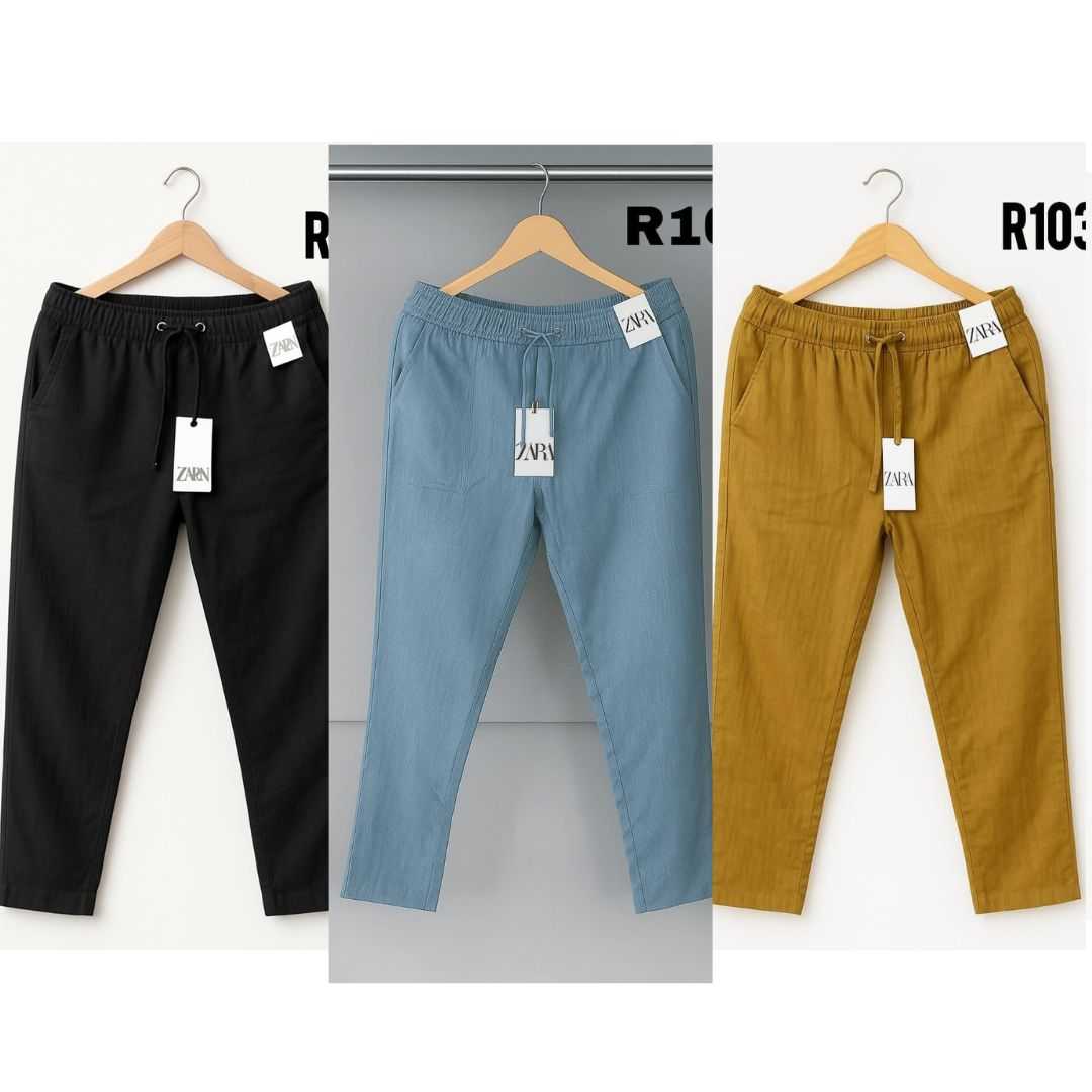 3 pcs Premium Cotton Trouser For Men.. (Black, Sky, Brown,)