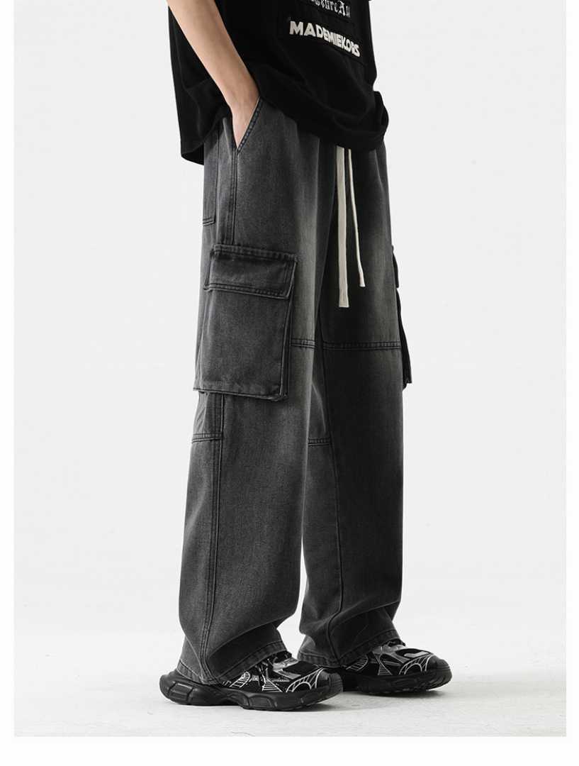 Premium,Denim,Cargo,Pant,(Washed,Black)